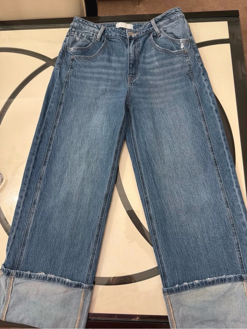 Vervet Wide-Leg Cuffed Women's Jeans